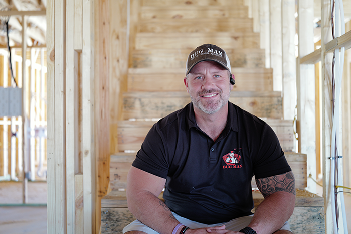 Josh Culver of Bug Man TX inside a Southeast Texas residential inspection site