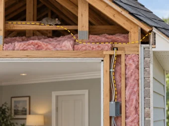 Rodent pathways through attic insulation and wall cavities