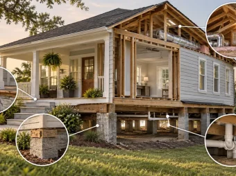 termite-inspection Cutaway of a Southeast Texas home showing where a termite inspector checks for hidden activity